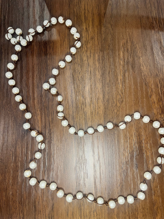 Knotted Pearl Necklace