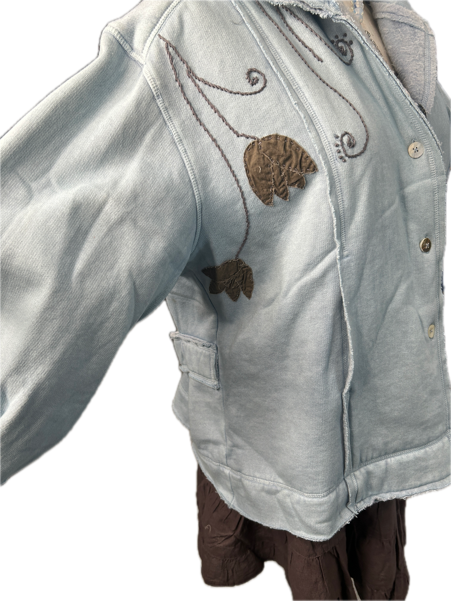 Paper Lace- Cotton Floral Jacket (Sky Blue) *Final Sale*