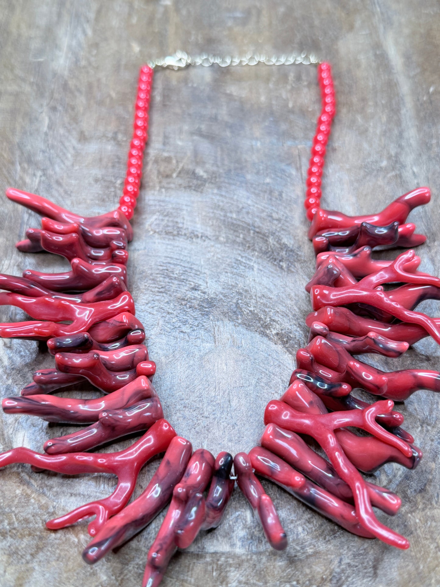 Chunky Faux Coral Collar Necklace