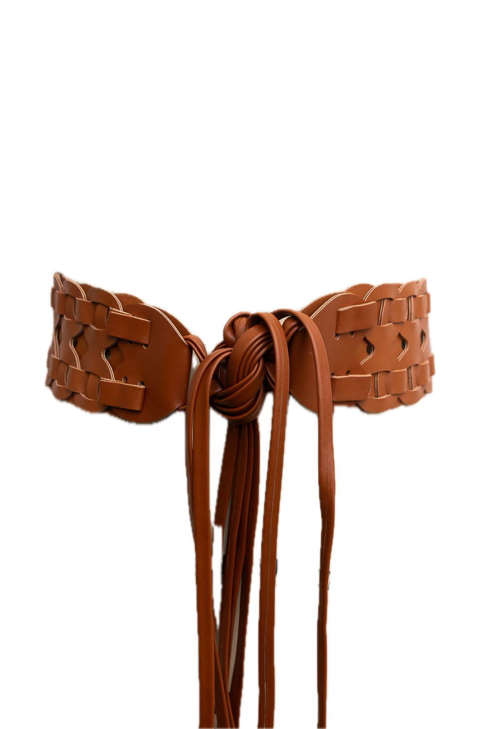 Wide Braided Leather Wrap Belt