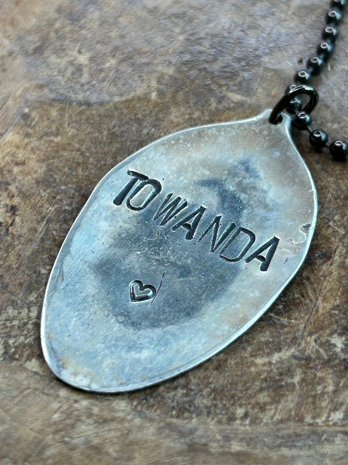 SALE Long Towanda Metal Spoon Necklace