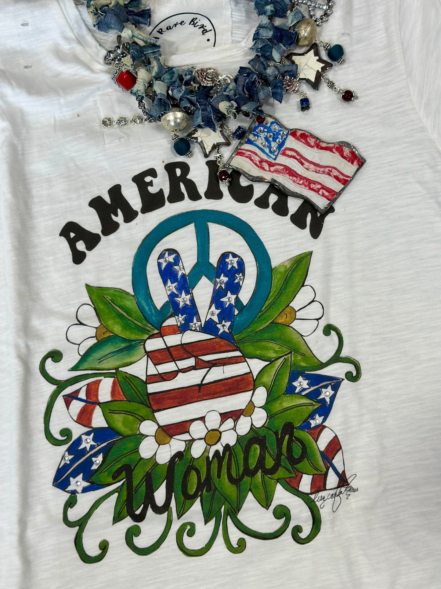 SALE!  Rare Bird's Red, White, and Blue Necklace