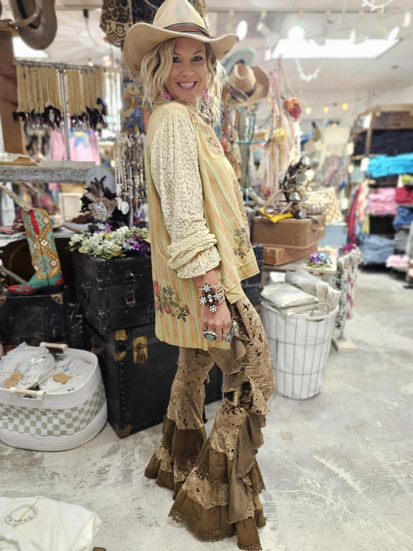 SALE A Rare Bird- Butterfly Velvet Leggings (Brown) *Final Sale*