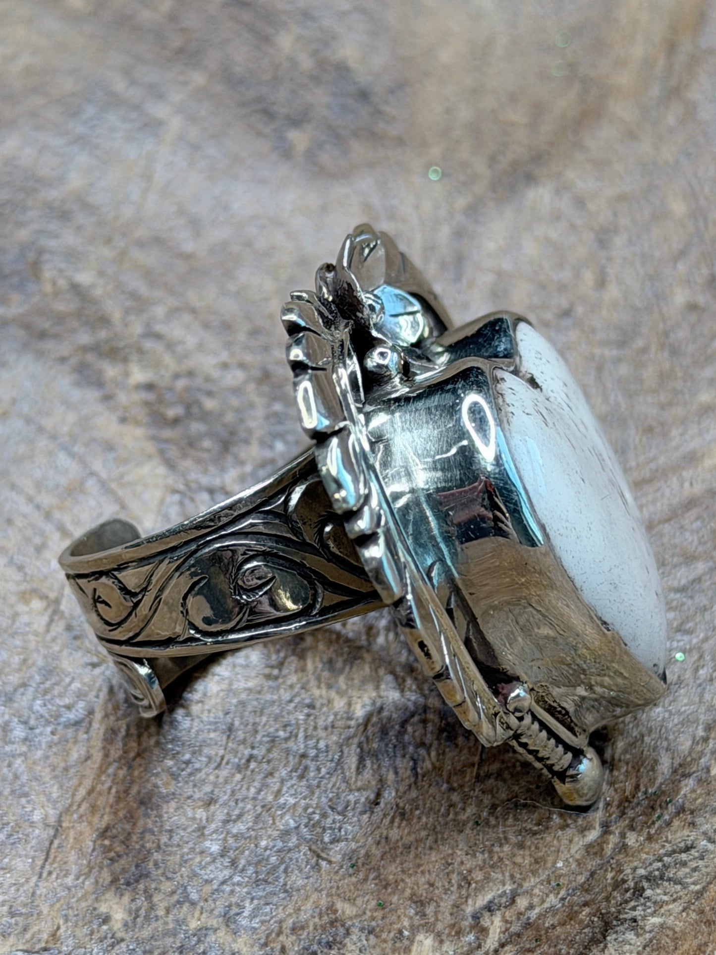 Tibetan Silver Dainty Bone Heart Ring