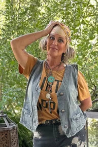 Jaded Gypsy- Alluring Dreams Chambray Vest *Final Sale*