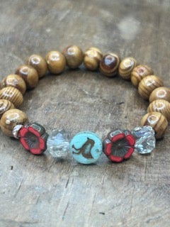 Matthew 6 Themed "Don't Worry"Birds and Lillies Bead Bracelet