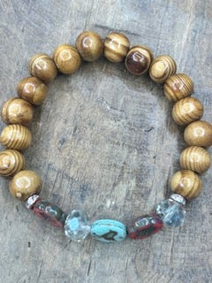 Matthew 6 Themed "Don't Worry"Birds and Lillies Bead Bracelet