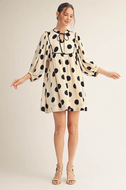 Jodifl- Polka Dot Dress (Cream)