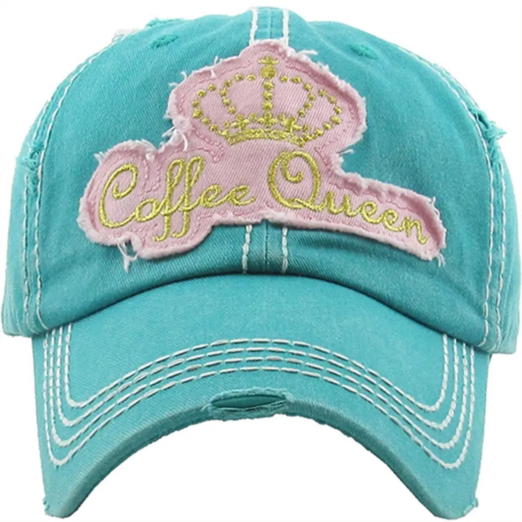 Pink and Teal Coffee Queen Ball-Cap