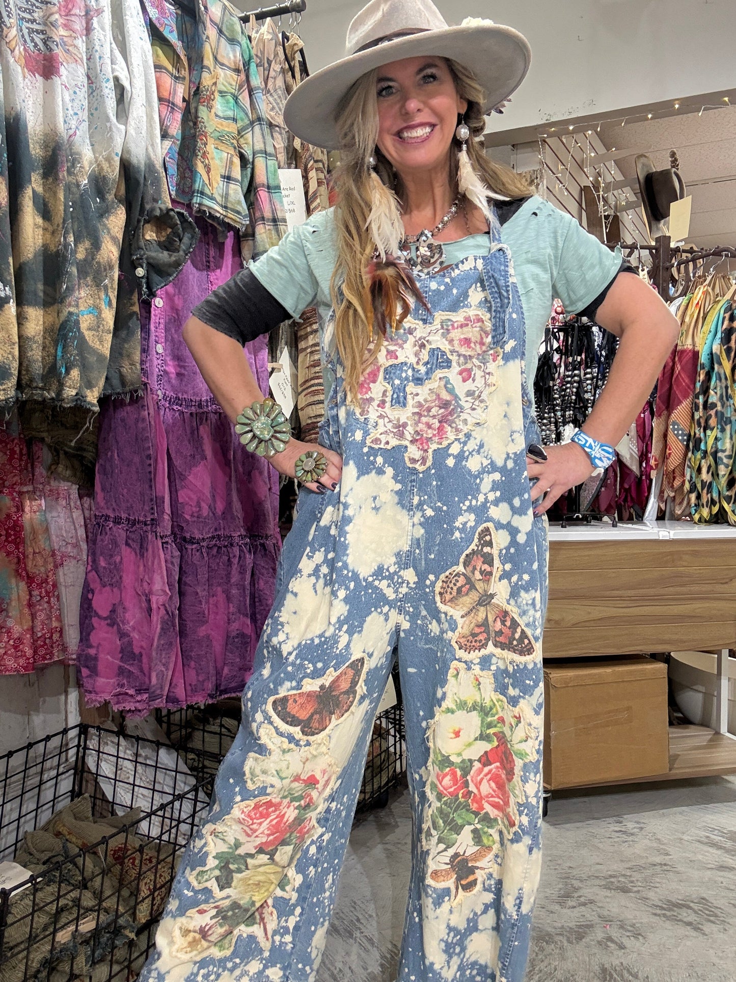 SALE Rare Bird Artsy Overalls