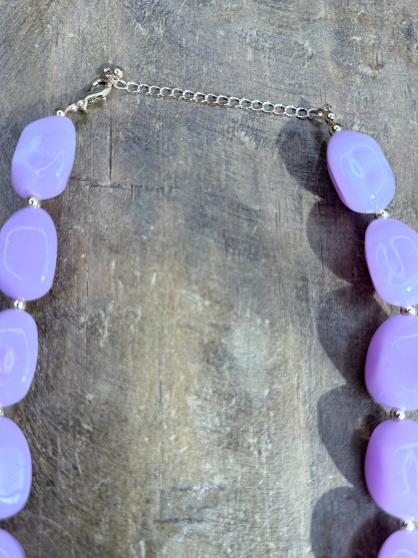 Purple Acrylic Beaded Necklace