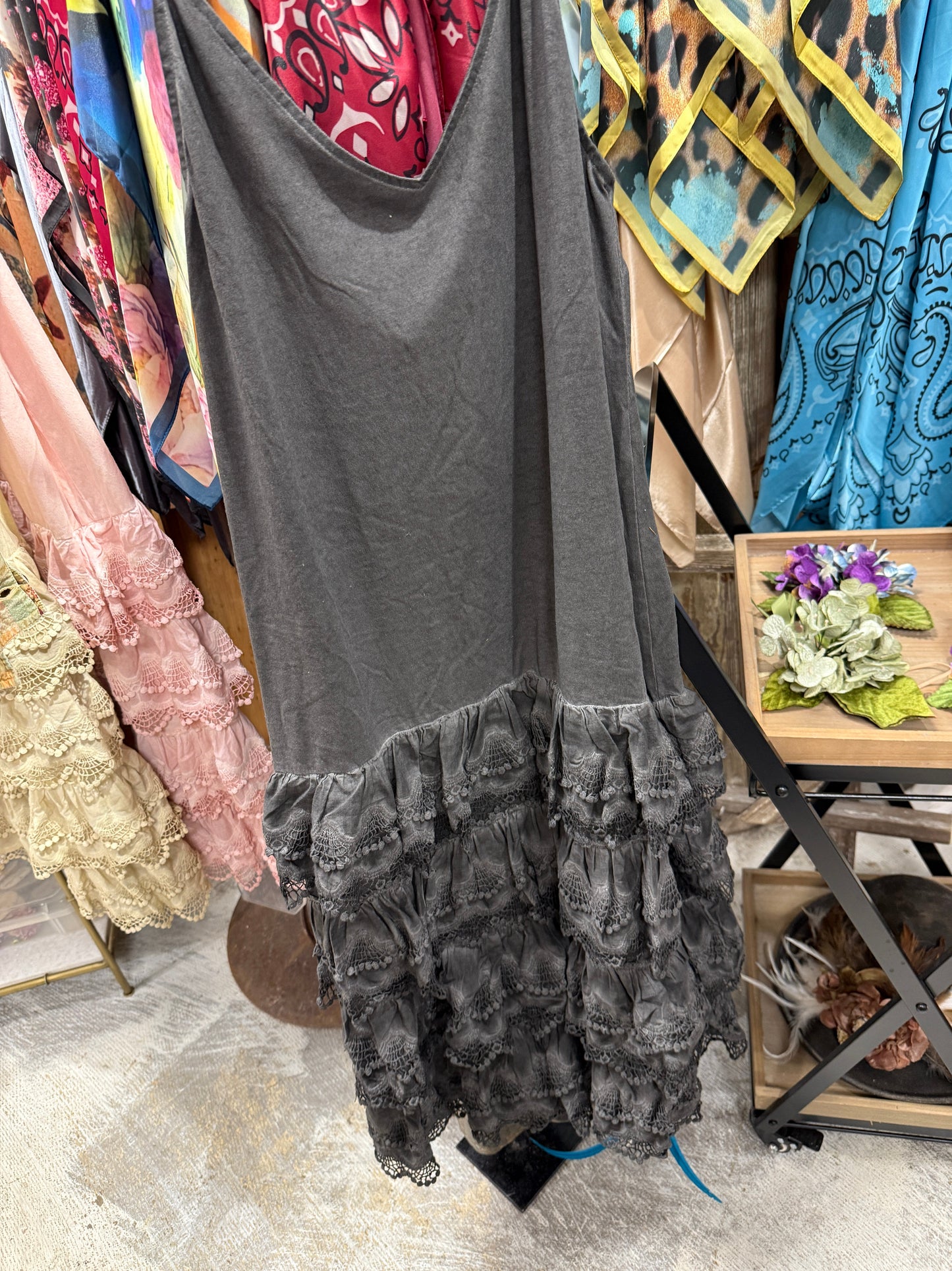 A Rare Bird- Vintage Slip Dress (Black)  (Pre Order)