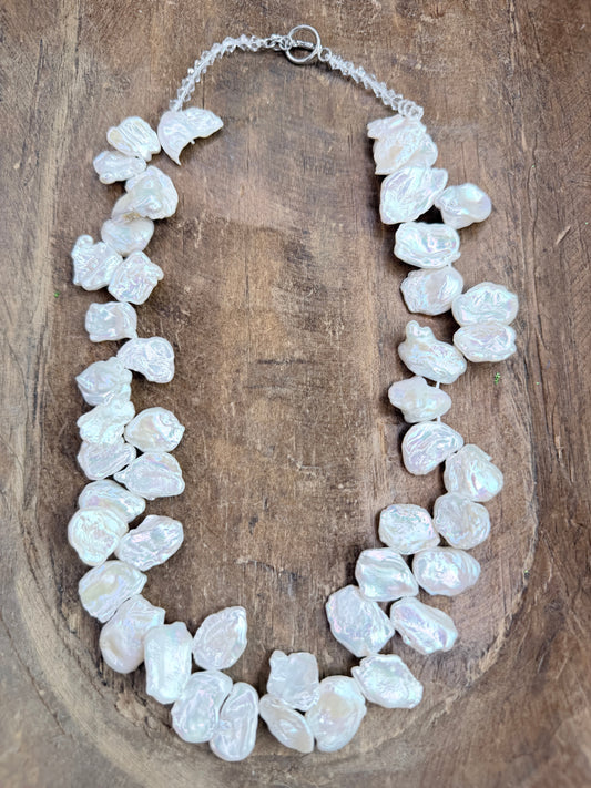 Crystal Keshi Pearl Necklace