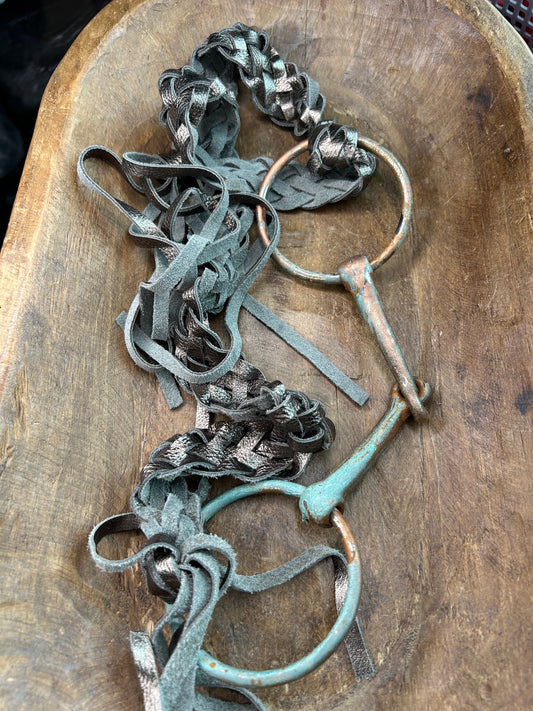 Rare Bird- Braided Leather Belt (Silver)