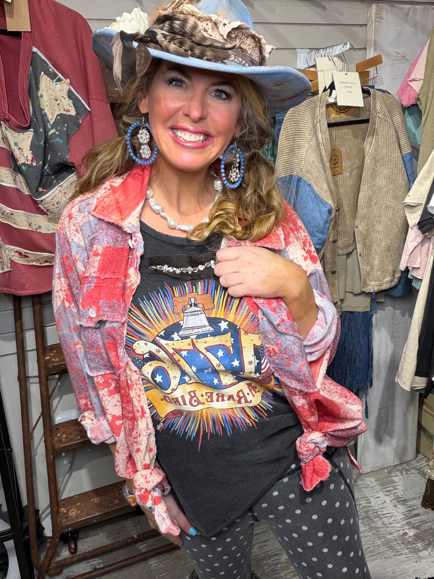 A Rare Bird- Denim and Diamond Hat