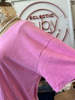 FINAL SALE!!! Easel- V-Neck Tee (Bubble Gum)