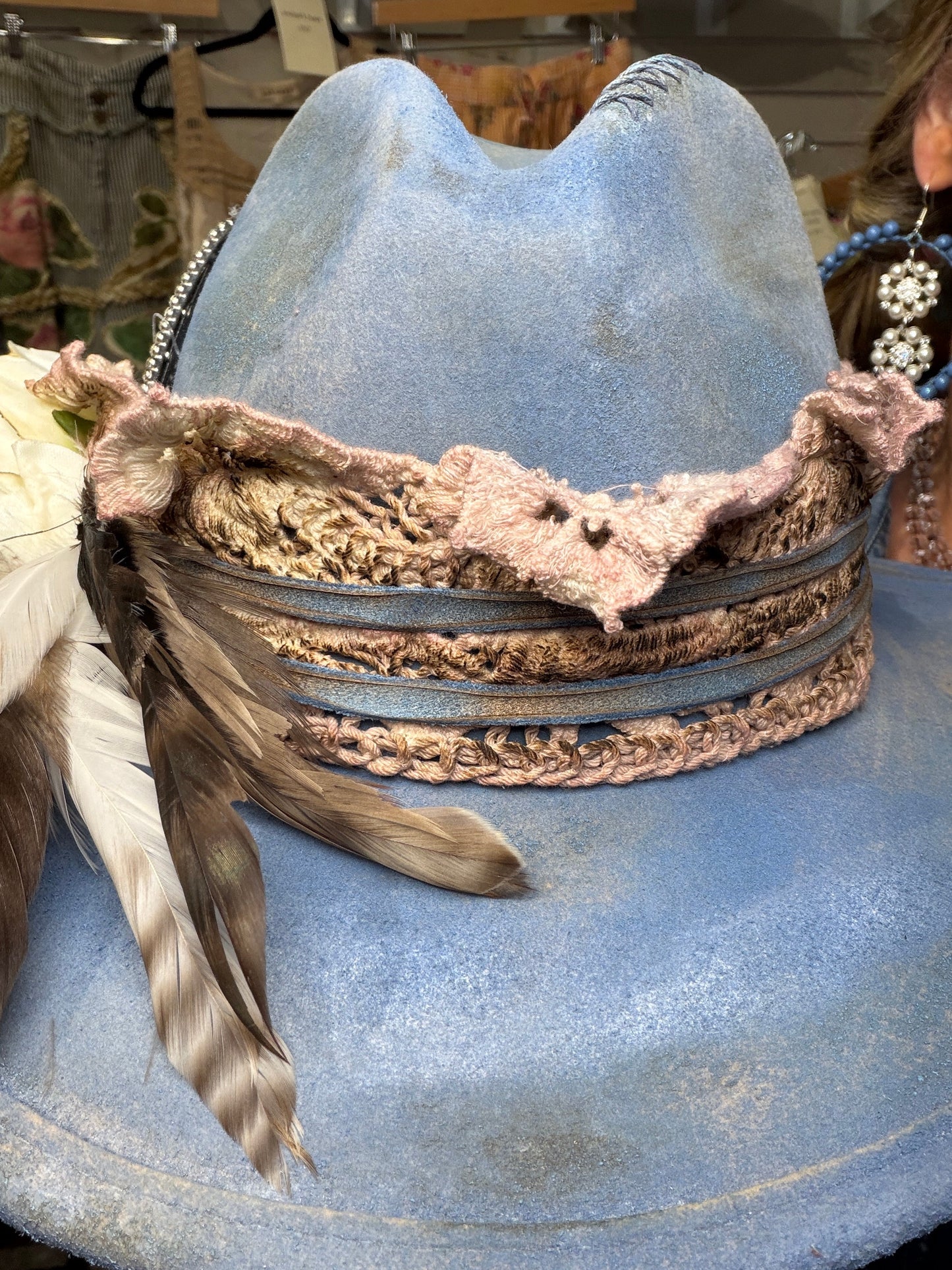A Rare Bird- Denim and Diamond Hat