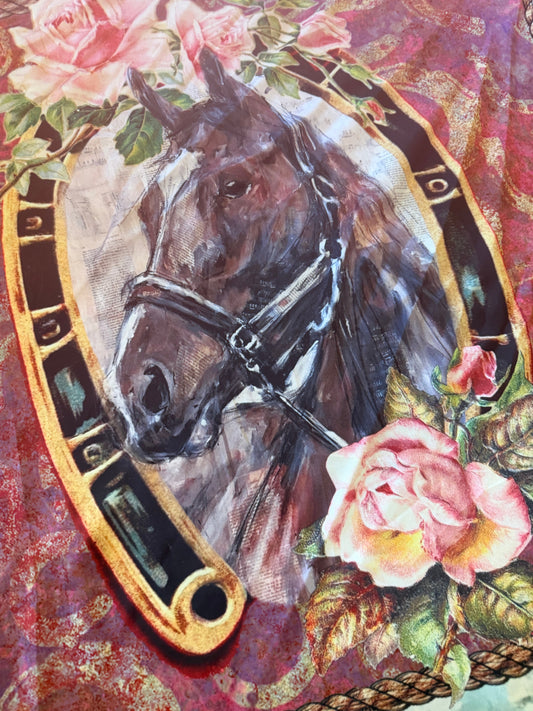 A Rare Bird- Horseshoe Horse Portrait Wild Rag