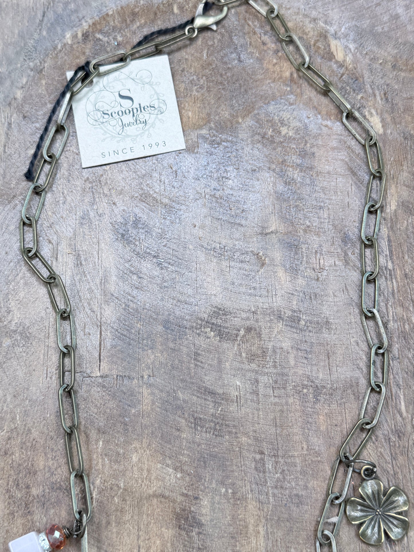 Gypsy Junk Pink Agate Slab Necklace