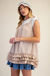 Easel- Tie Shoulder Seersucker (Natural)