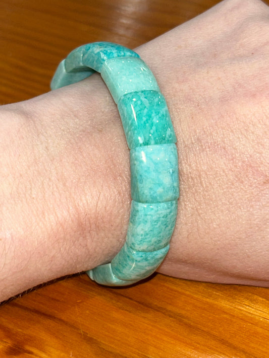 Light Teal Amazonite Stretch Bracelet