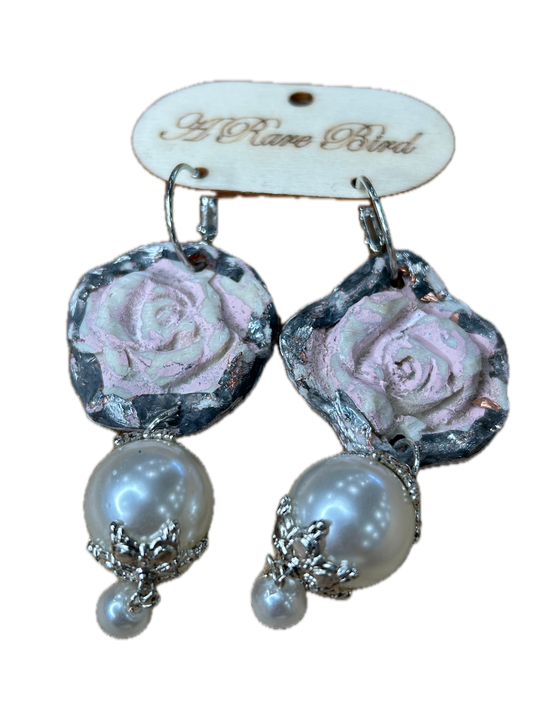 Rare Bird- Clay Rose Earrings