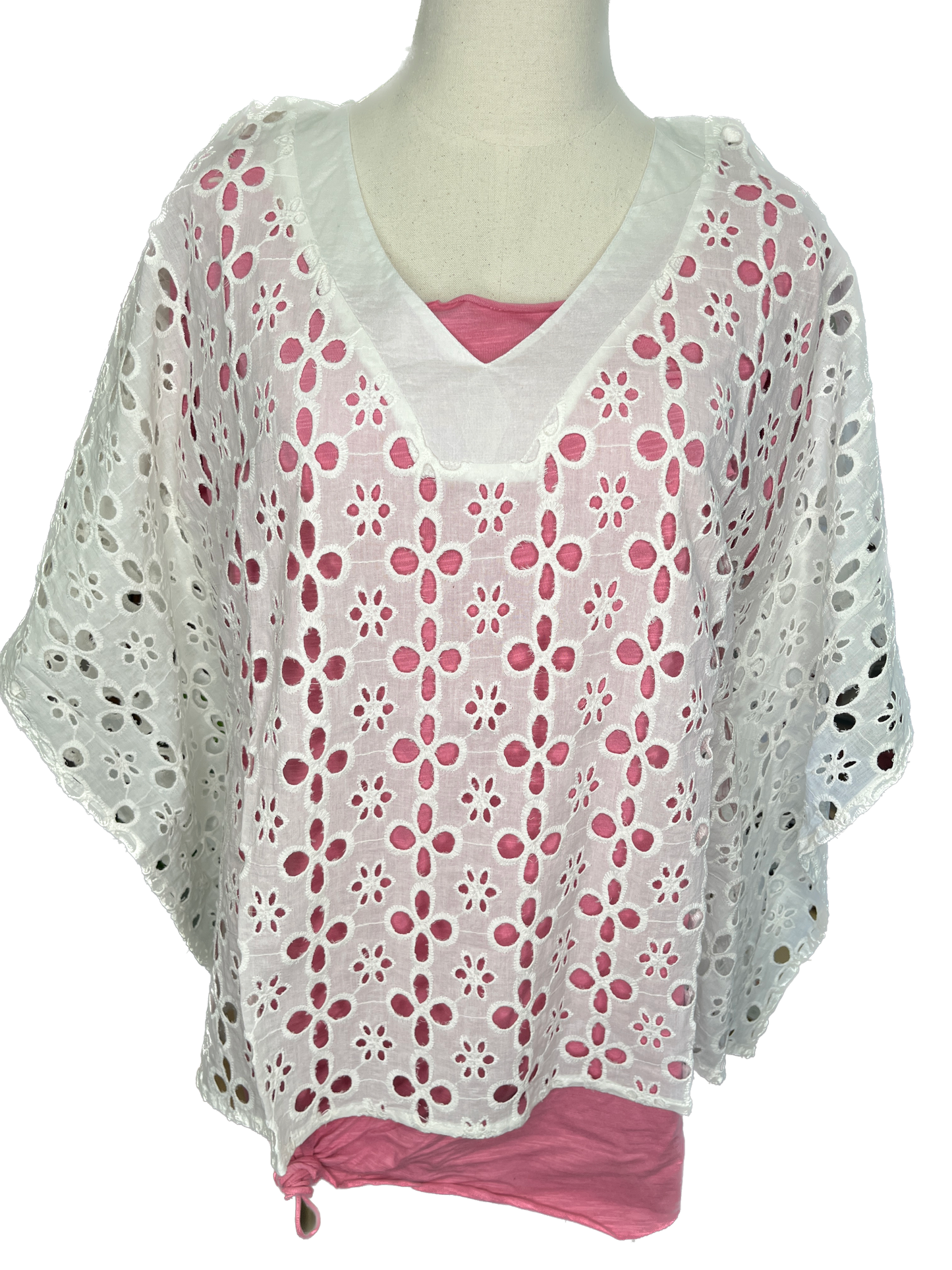 Rhea - Cotton Schiffli Crop Top White *Final Sale*