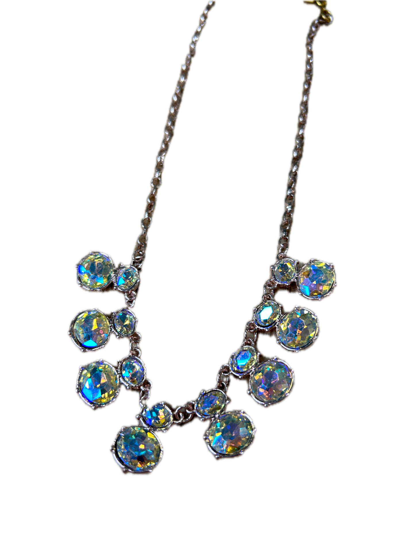 Rose Gold Rhinestone Charm Necklace