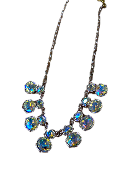 Rose Gold Rhinestone Charm Necklace