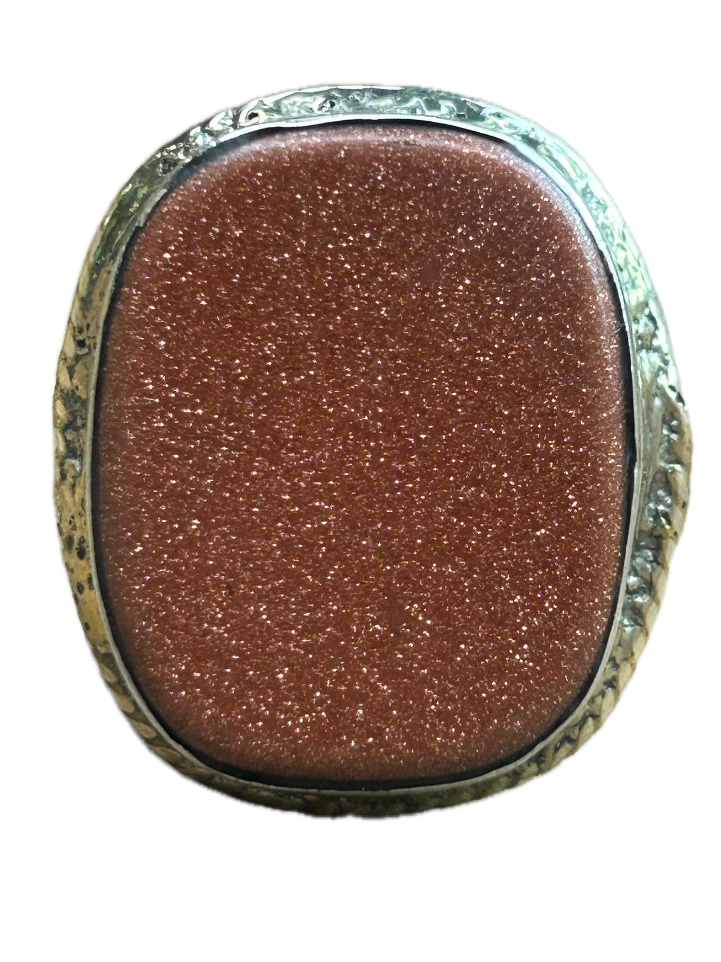 German Silver Dainty Goldstone Ring