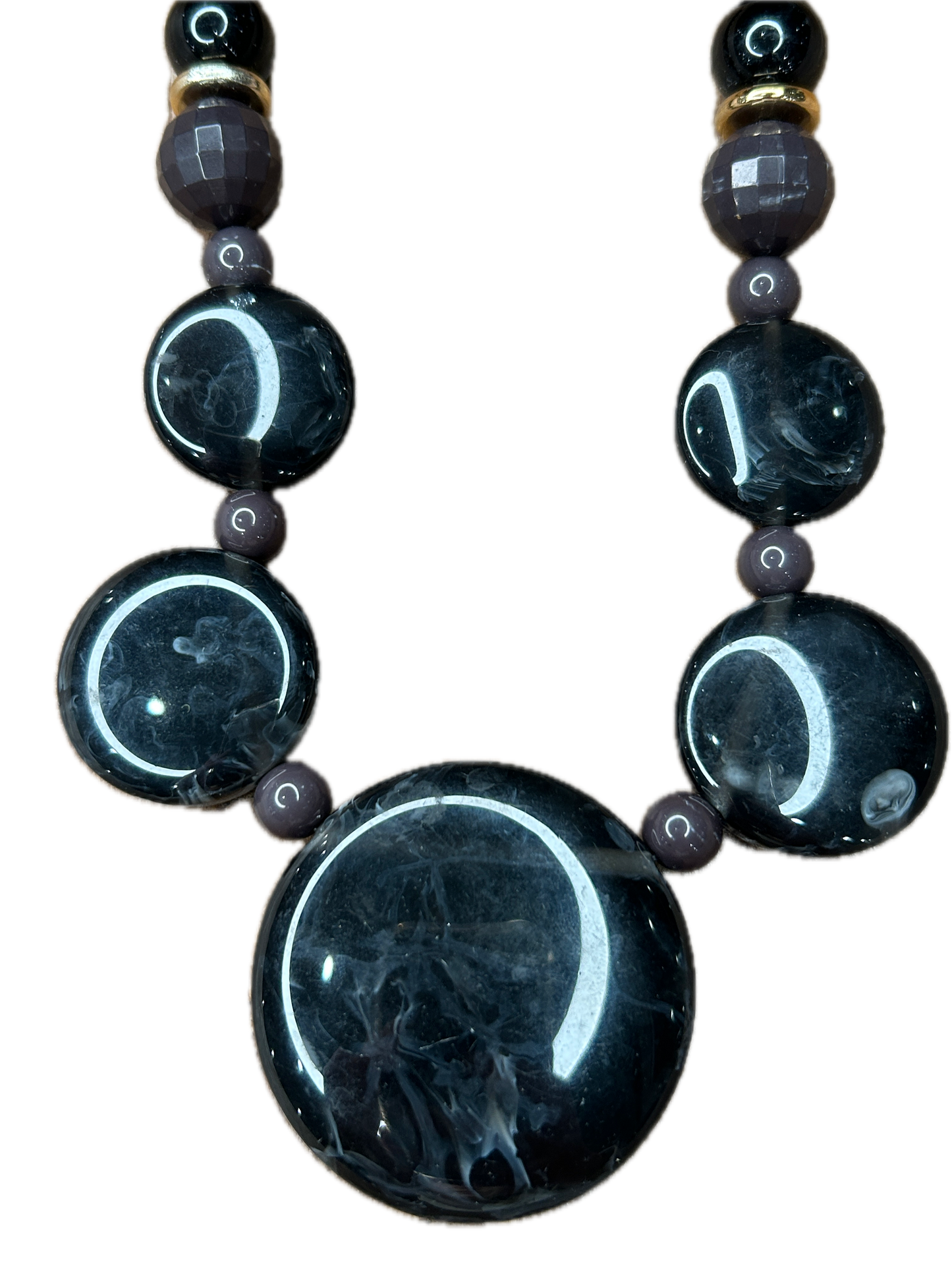 Faux Black Agate Necklace