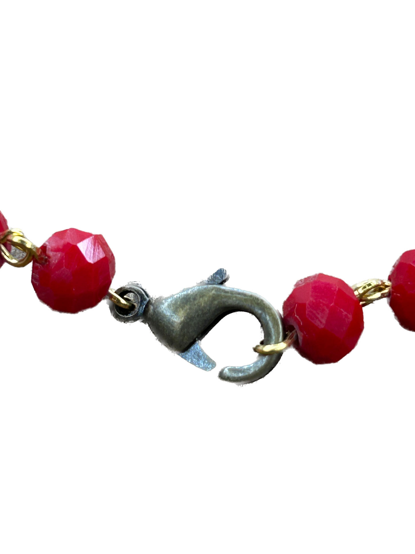 Red Rhinestone Heart Necklace A
