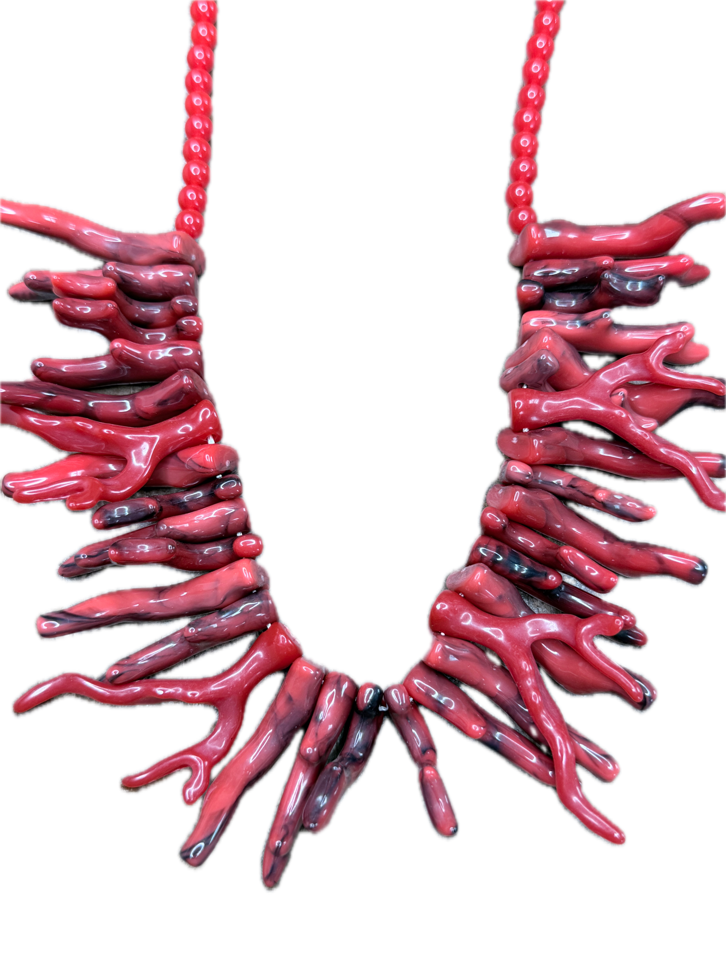 Chunky Faux Coral Collar Necklace