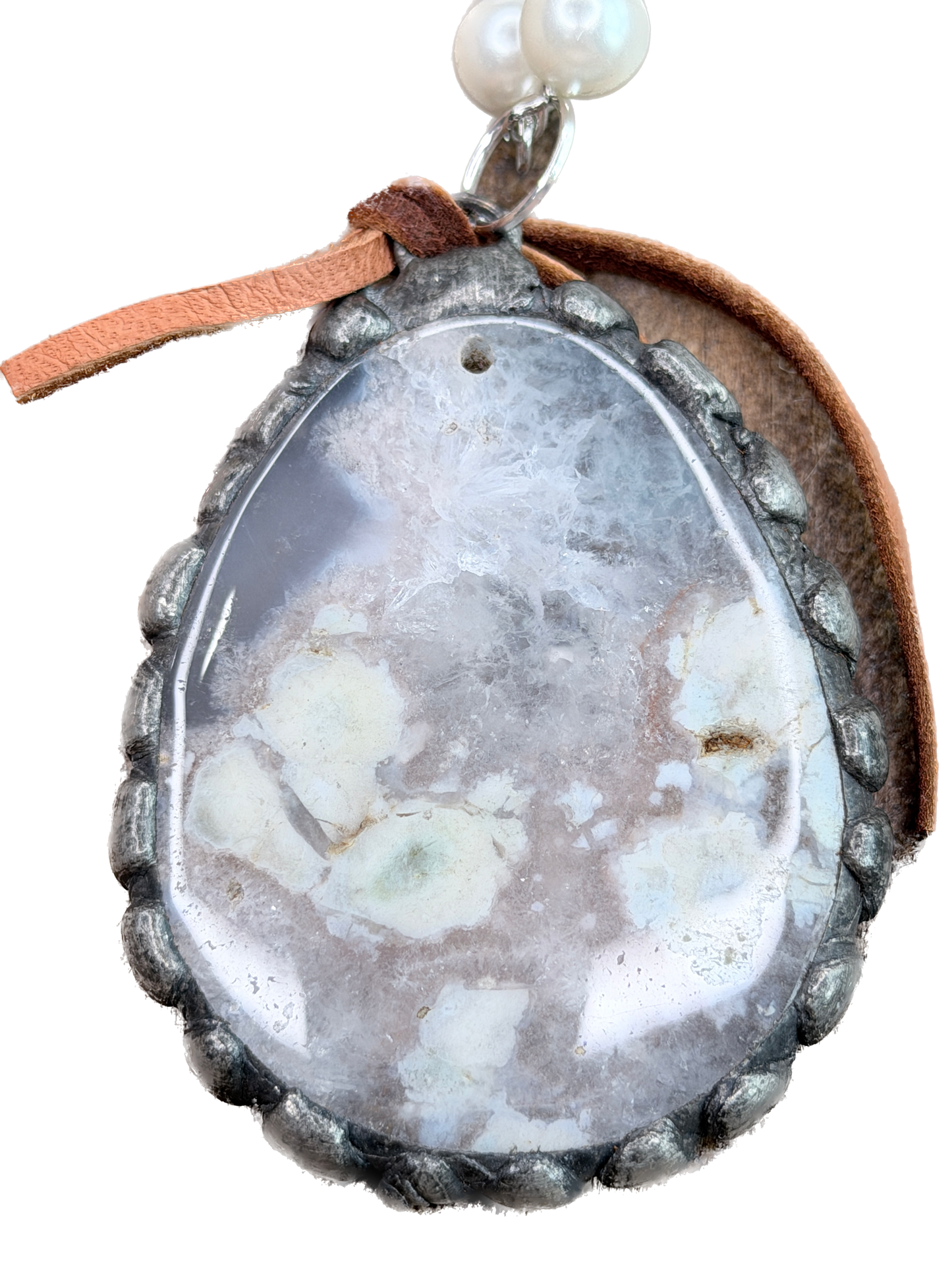 Soldered Blossom Agate Necklace - Art by Amy Collab