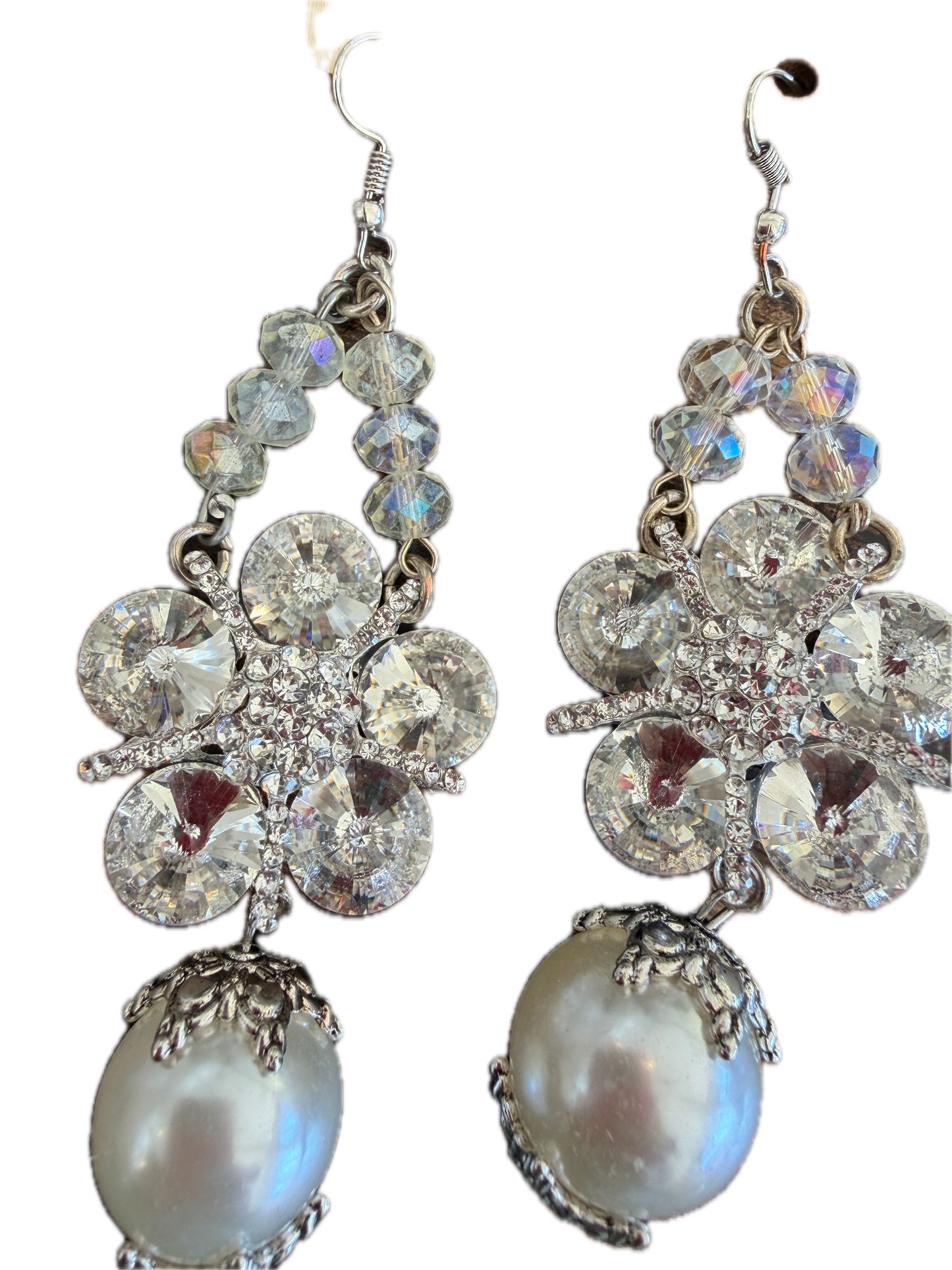 A Rare Bird- Crystal and Pearl Earrings
