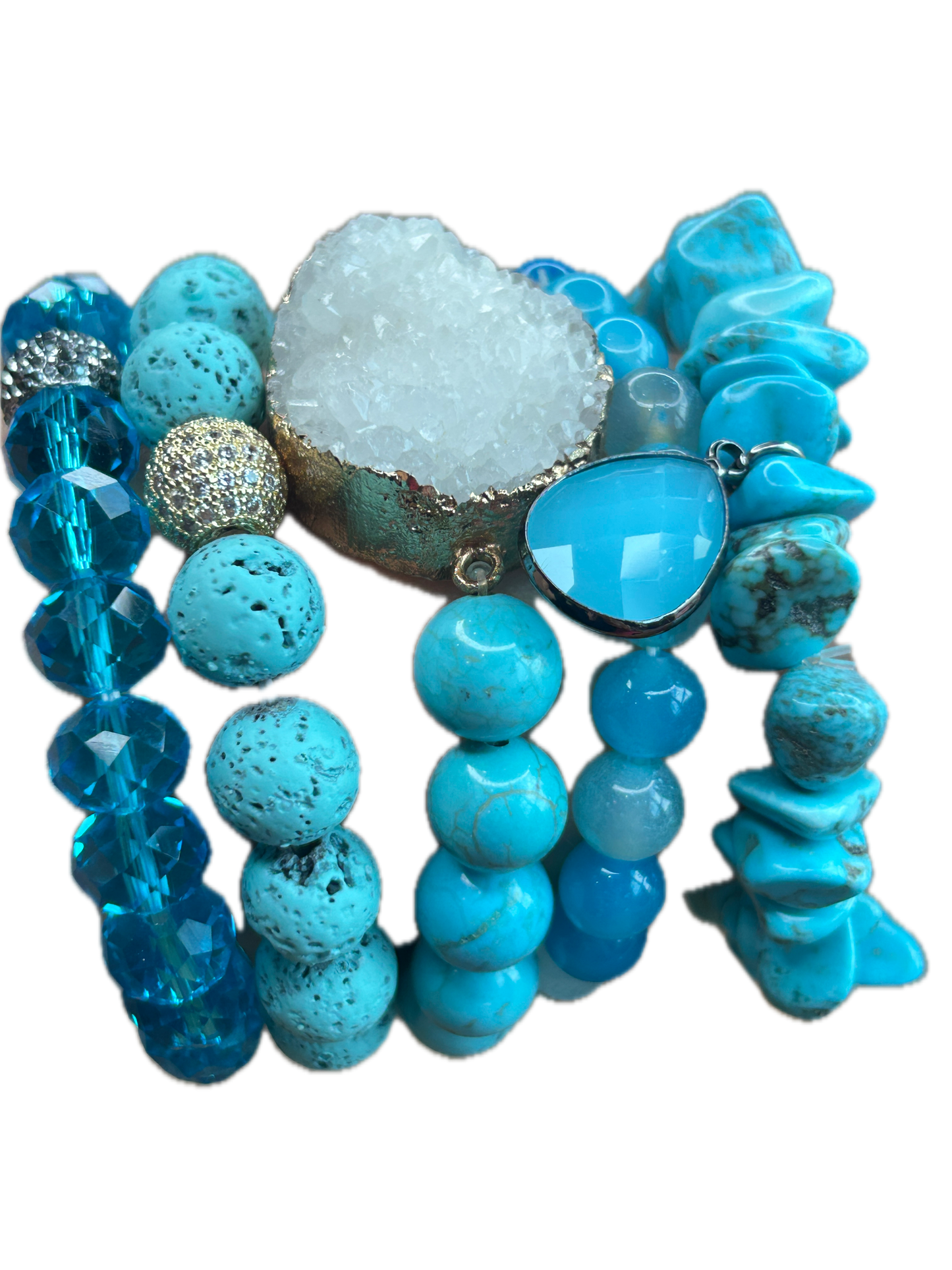 Ocean Blue Turquoise Bracelet Stack