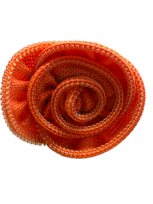 Orange Zipper Rose Ring