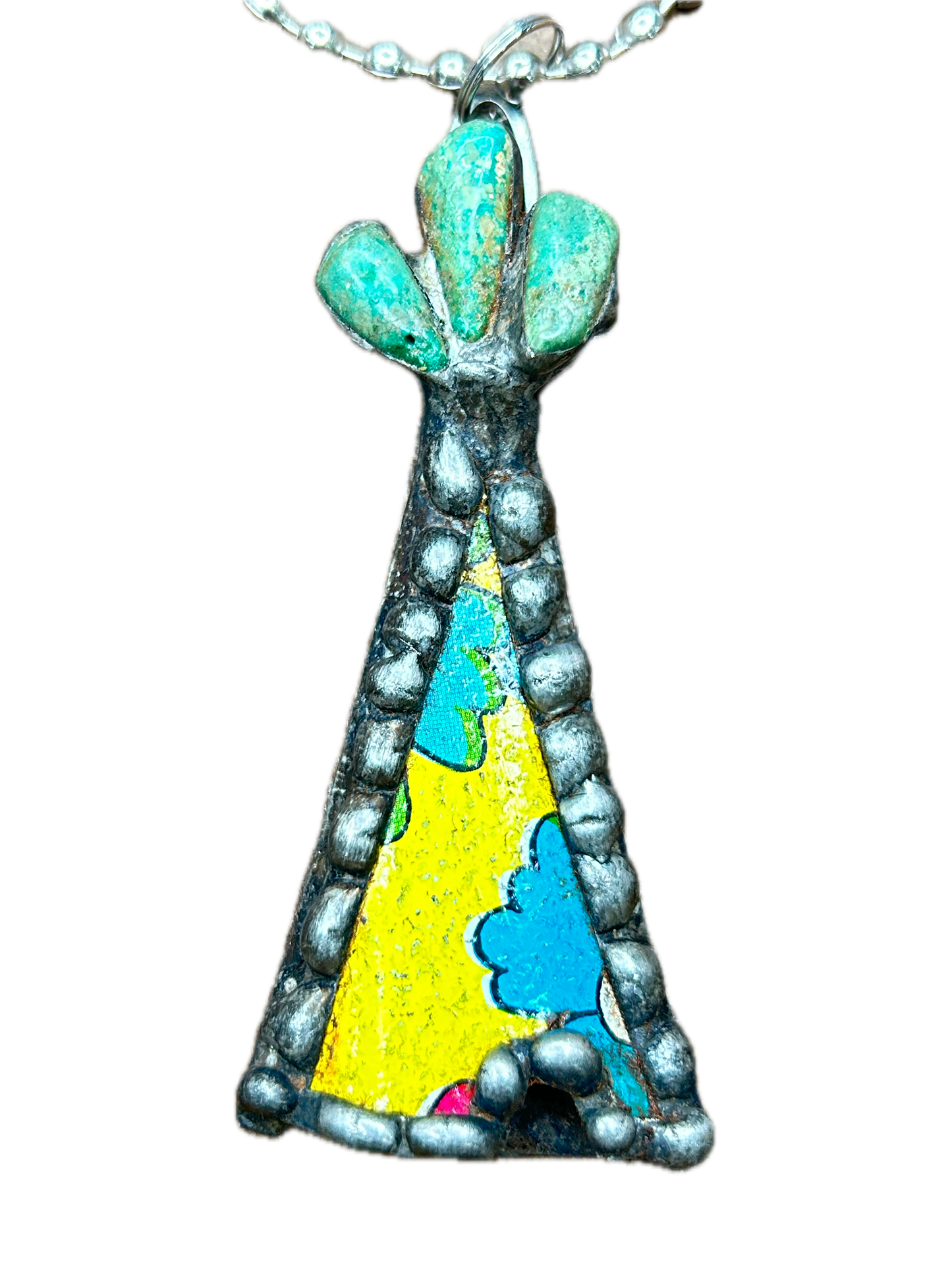 Harley and Maude- Vintage Tin Tee Pee Necklace (C)