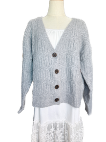 Cable Knit Cardigan (Grey) *Final Sale*