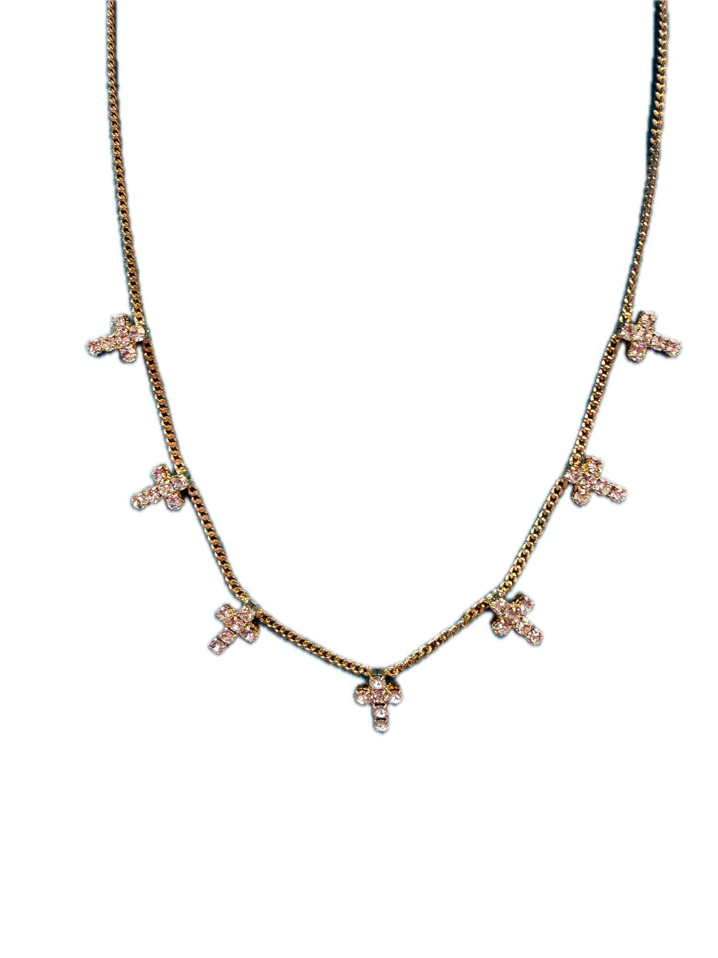 Mini Cross Necklace Rhinestone
