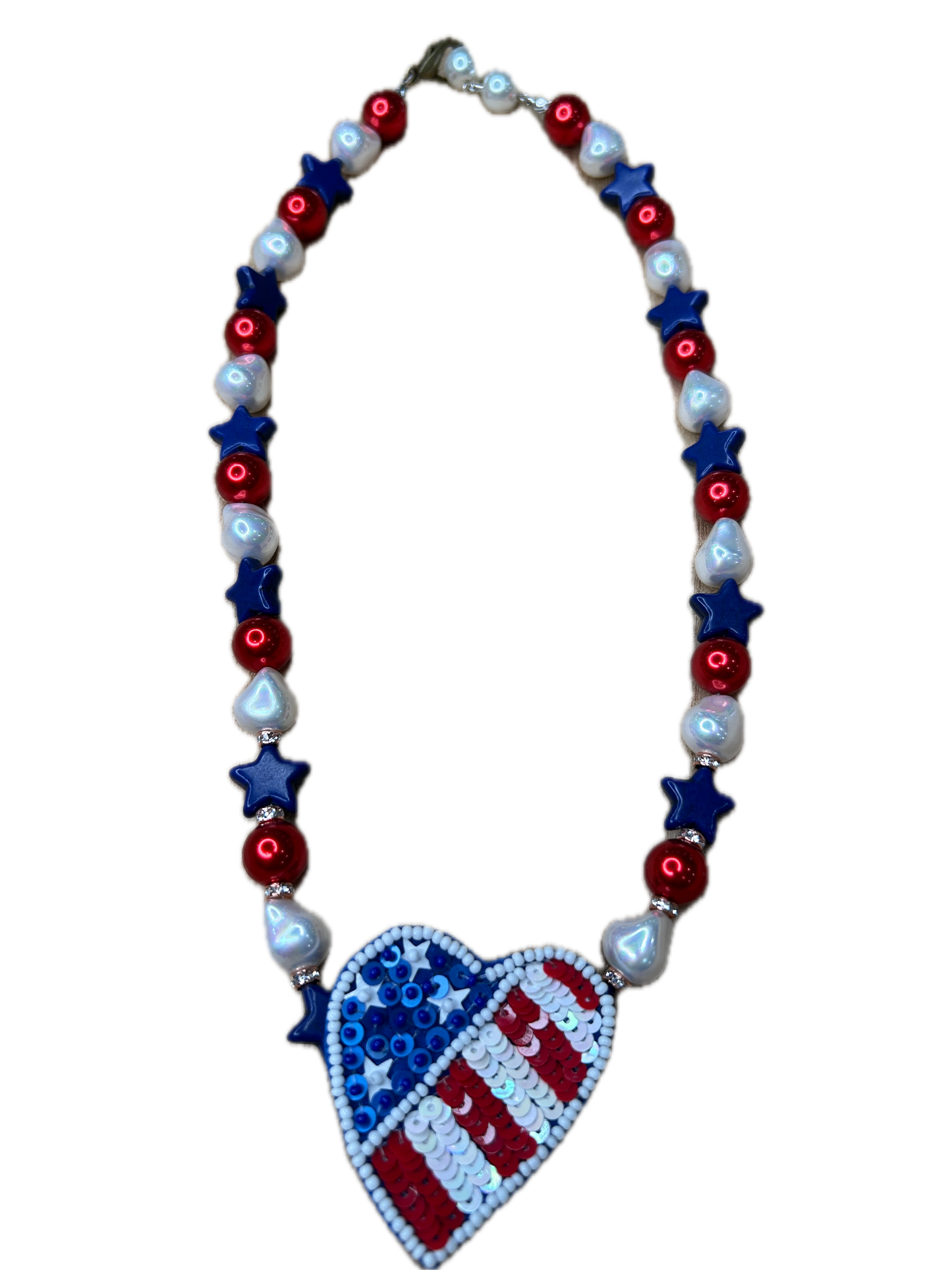 Beatrice Heart of America Necklace (Eclectic Ruby Red Original)