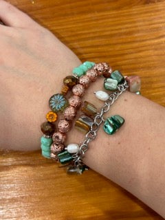 Rose Gold Dangle Stack-Set of 3