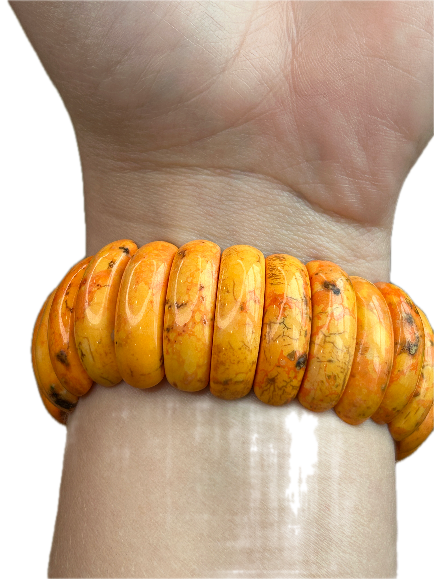 Orange Howlite Stretch Bracelet