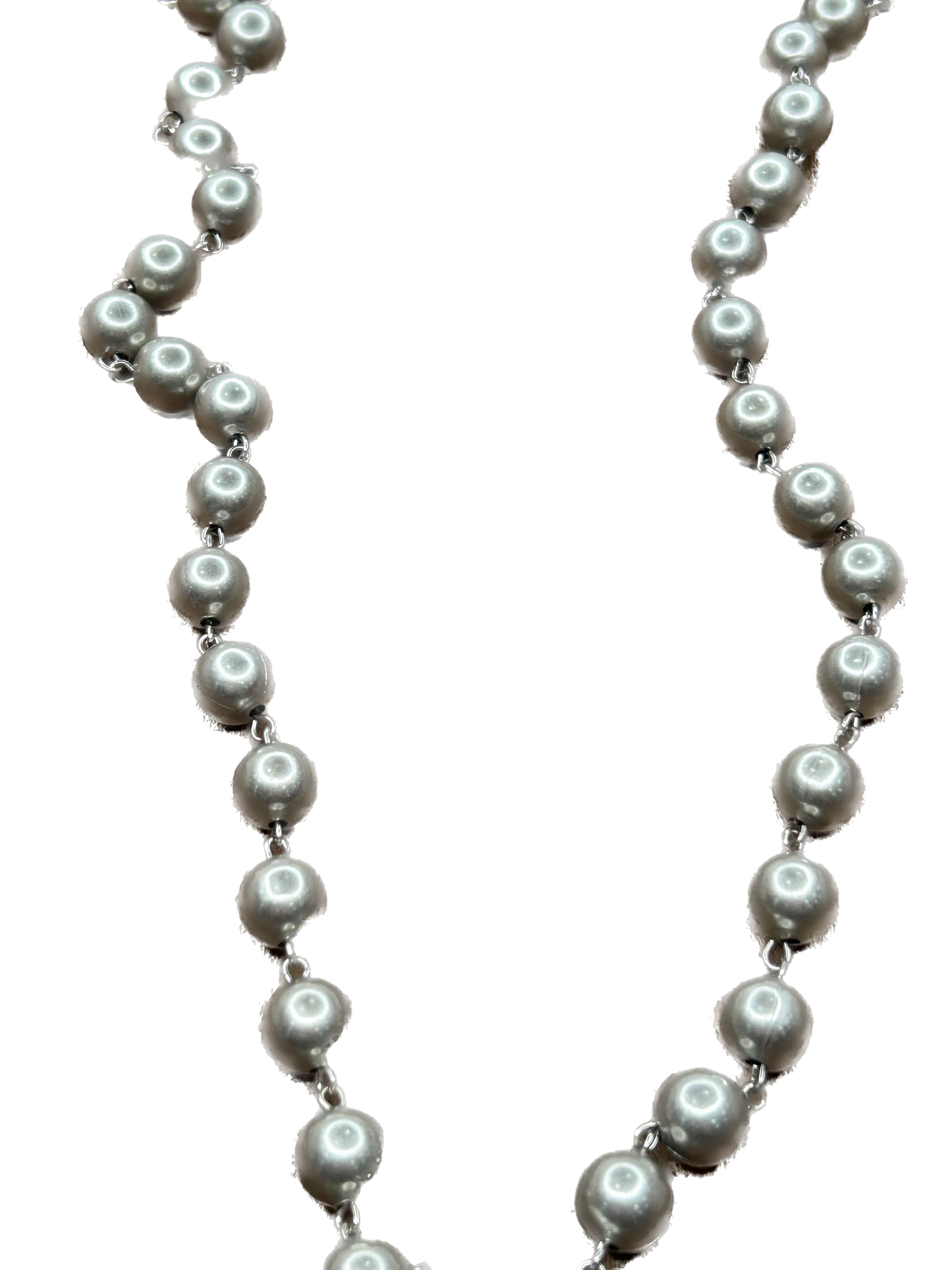 German Silver Green Howlite and Smoky Quartz Necklace