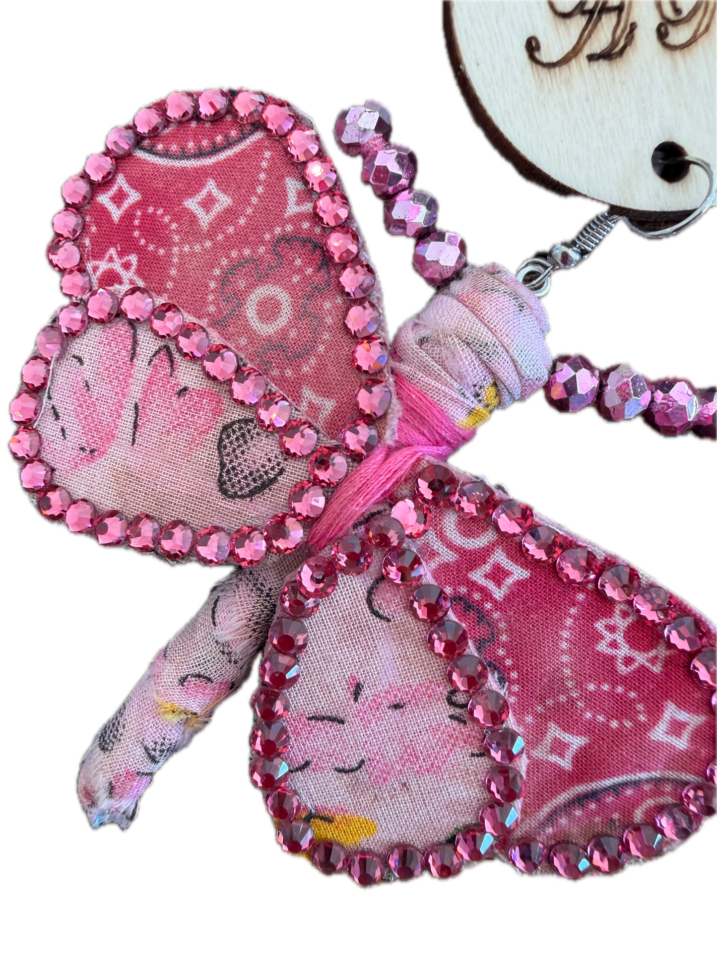 Rare Bird- Pink Blingy Butterfly Earrings