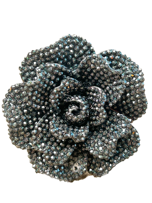 Rhinestone Black Dahlia Stretch Ring - ERR ORIGINAL