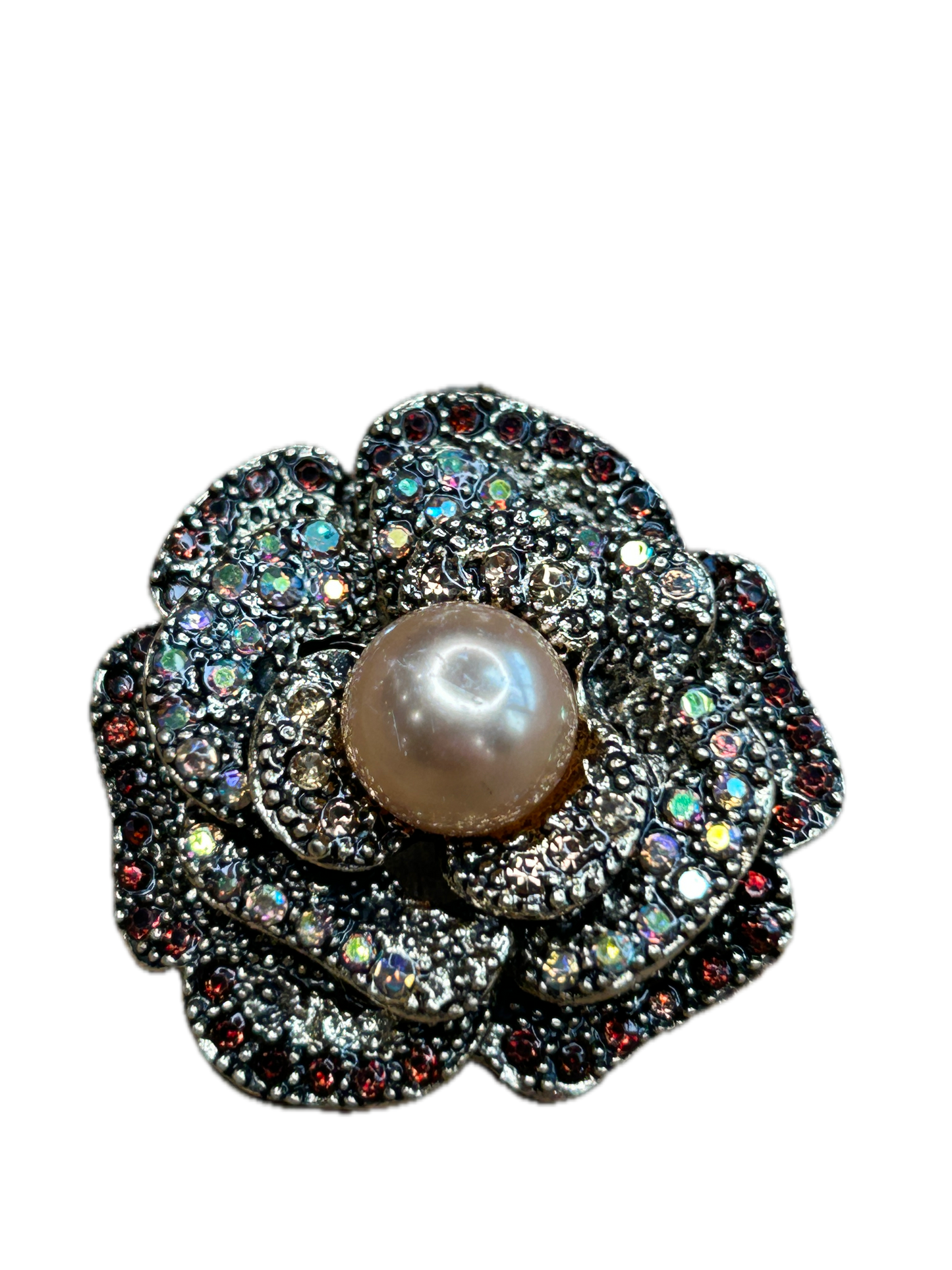 Champagne Rhinestone Rose Necklace