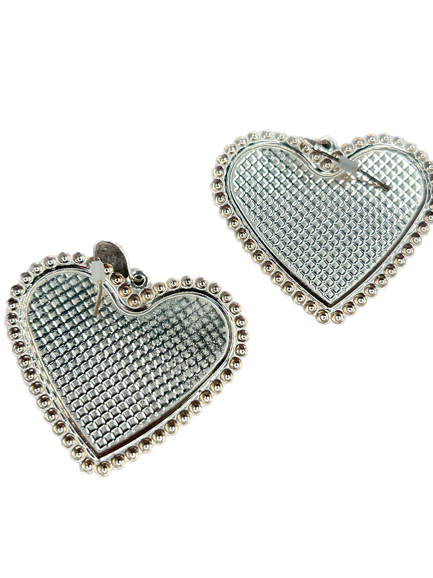 AB Rhinestone Golden Heart Earrings