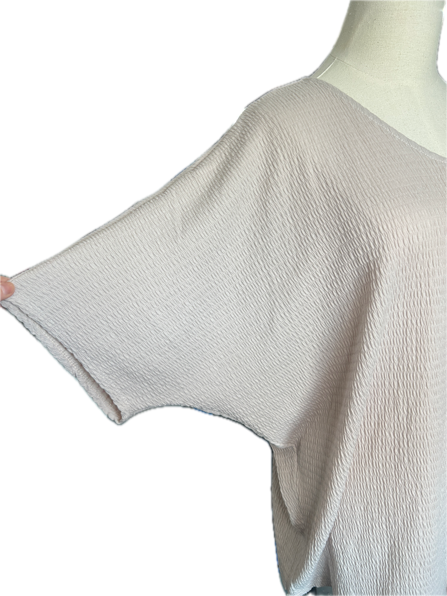 Smocked Jersey Dolma Sleeve Top (Taupe) *Final Sale*