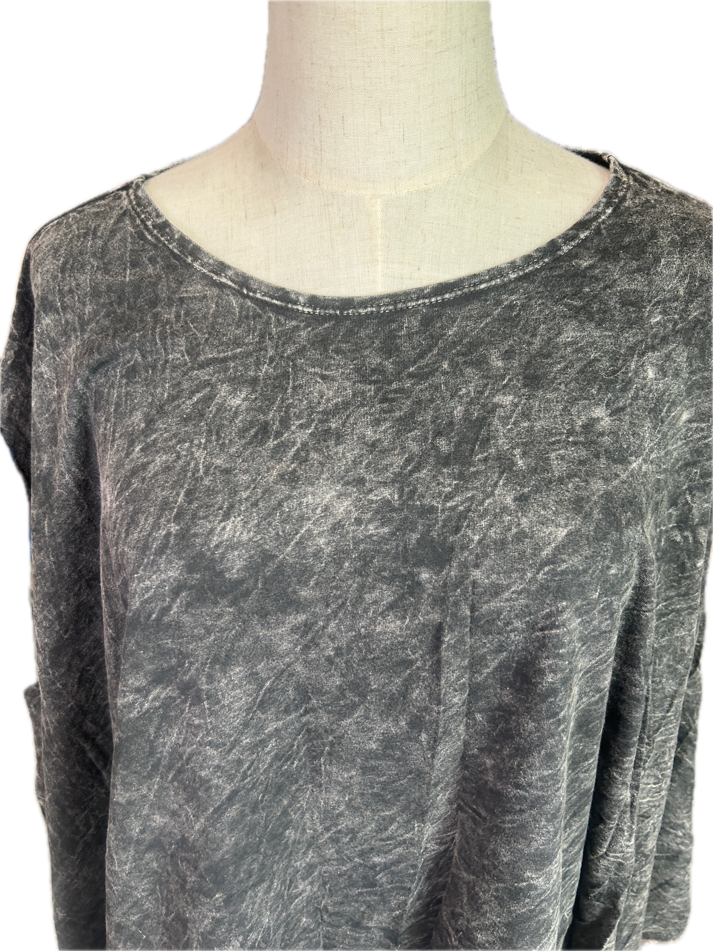 I love Linen- Oversized Raw Hem Poncho (Black)